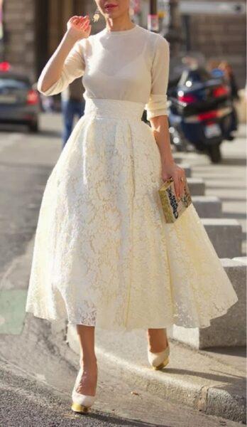 lace skirt outfit