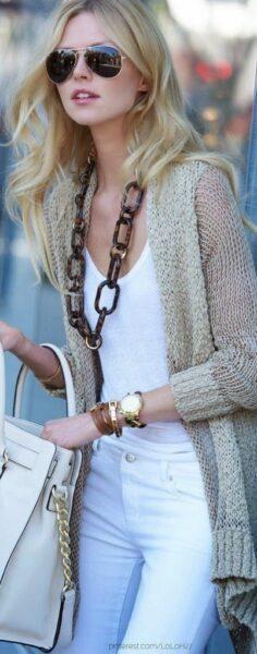 Women's Beige Cardigan Outfit: Make Modern Images | KSISTYLE!
