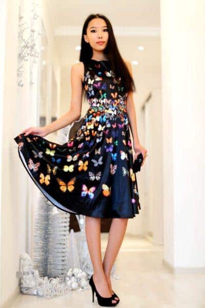 butterfly print dress