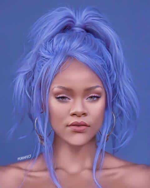 Rihanna blue hair