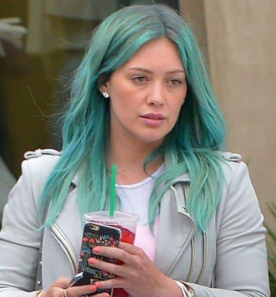 Hilary Duff  blue hair