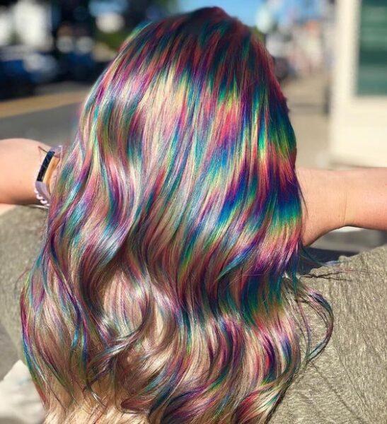 rainbow colored hair