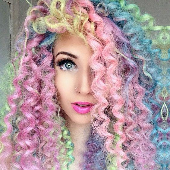 rainbow colored hair