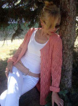 coral cardigan outfit