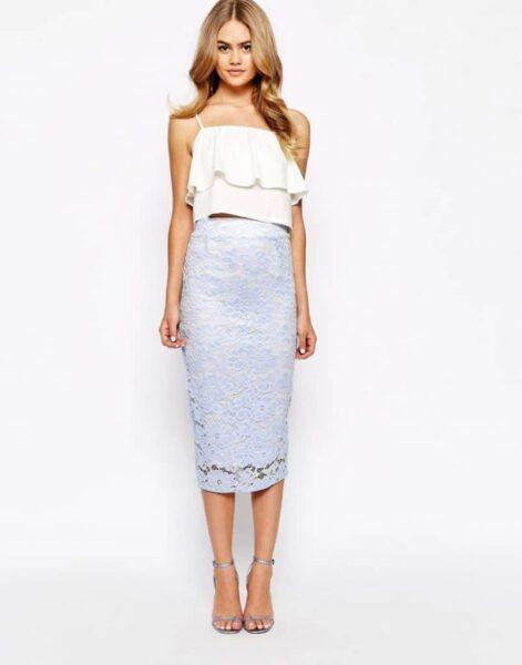 lace skirt with crop top