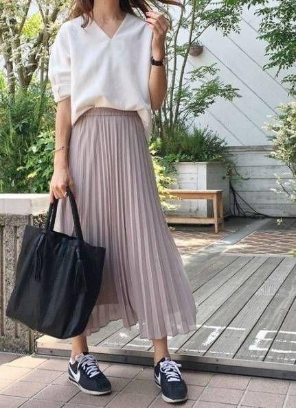 pleated skirt with sneakers