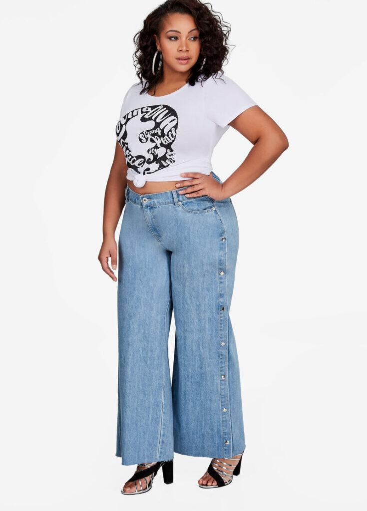 wide leg jeans for plus size women