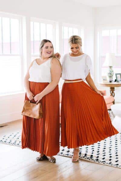 pleated skirts for plus size women