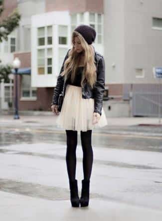 skirt outfit for winter