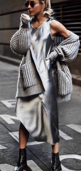 grey cardigan outfits